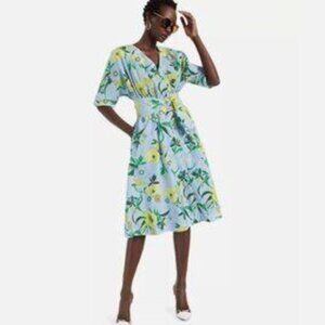 NWOT INC International Concepts Floral Button Up Shirt Dress Fit and Flare S